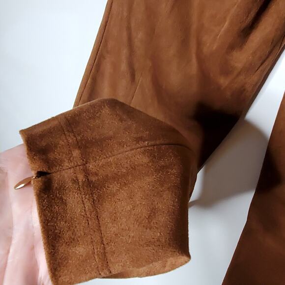 Sundance Catalog Pants Leggings  Faux Suede Ankle Zip Brown Size 10 - Picture 6 of 12